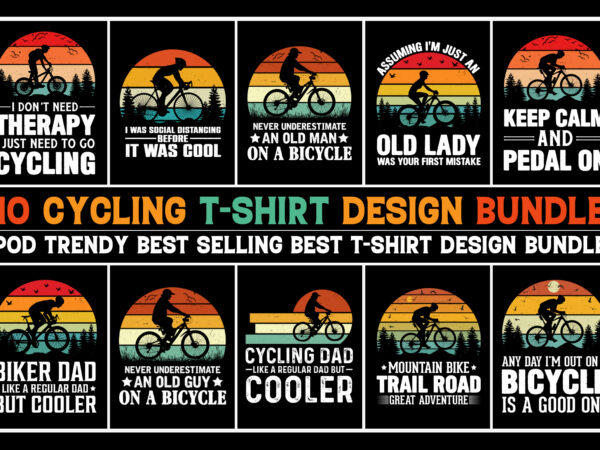 Cycling bicycle t-shirt design bundle