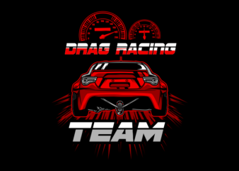 Drag Race Car Back view t shirt vector illustration