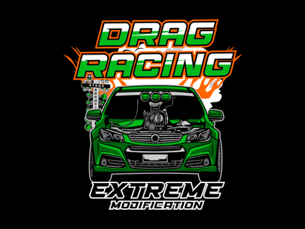 Extreme drag race car vector clipart