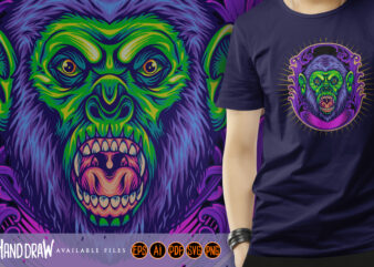 Enigmatic monkey king with intricate engravings vector clipart