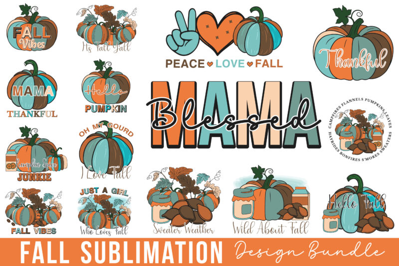 Fall Sublimation Design Bundle