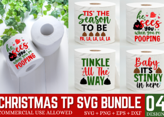 Funny Christmas Toilet Paper SVG Bundle, Christmas T-shirt Bundle