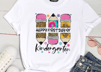 First Day Kindergarten Teacher Leopard Pencil Back to School PC t shirt graphic design