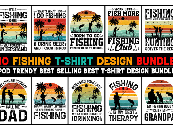 Fishing t-shirt design bundle