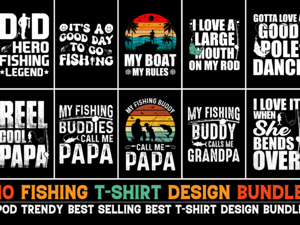 Fishing t-shirt design bundle