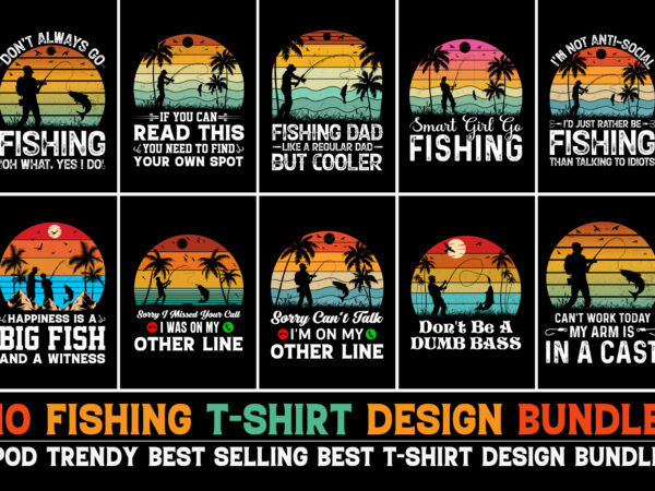 Fishing t-shirt design bundle