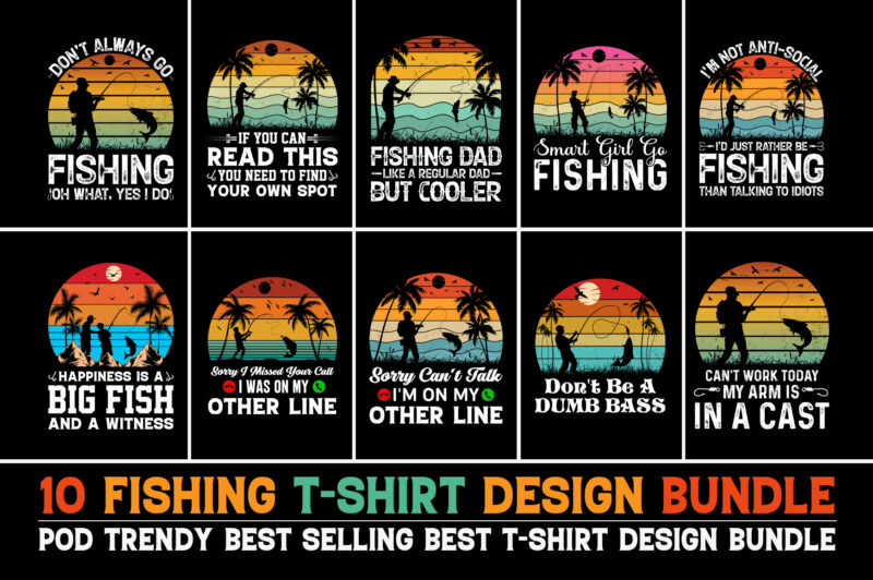 Fishing T-Shirt Design Bundle