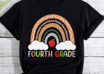 Fourth Grade Rainbow Girls Boys Teacher Team 4th Grade Squad PC t shirt graphic design