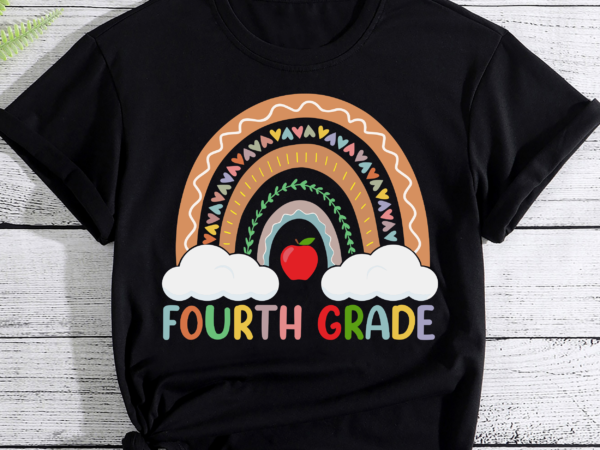 Fourth grade rainbow girls boys teacher team 4th grade squad pc t shirt graphic design