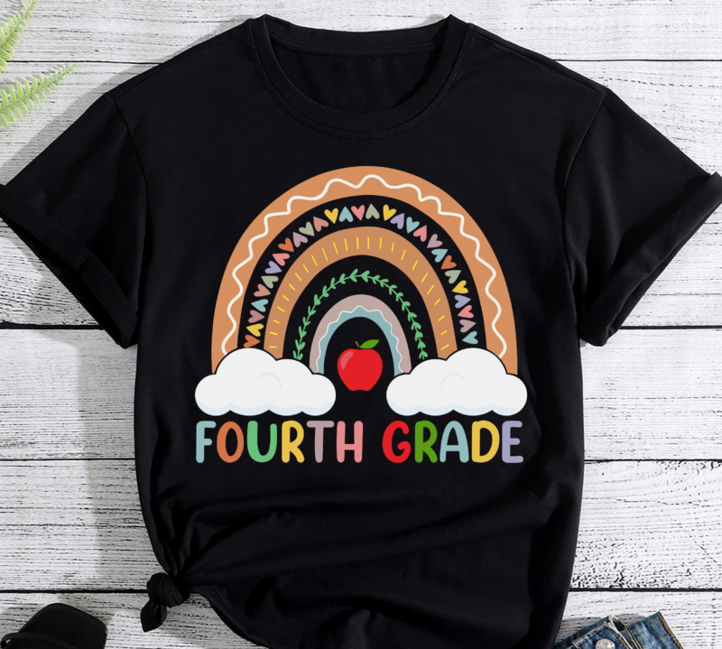 Fourth Grade Rainbow Girls Boys Teacher Team 4th Grade Squad PC