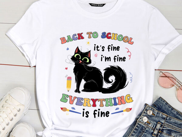 Funny black cat back to school for teachers boys girls kids t shirt graphic design