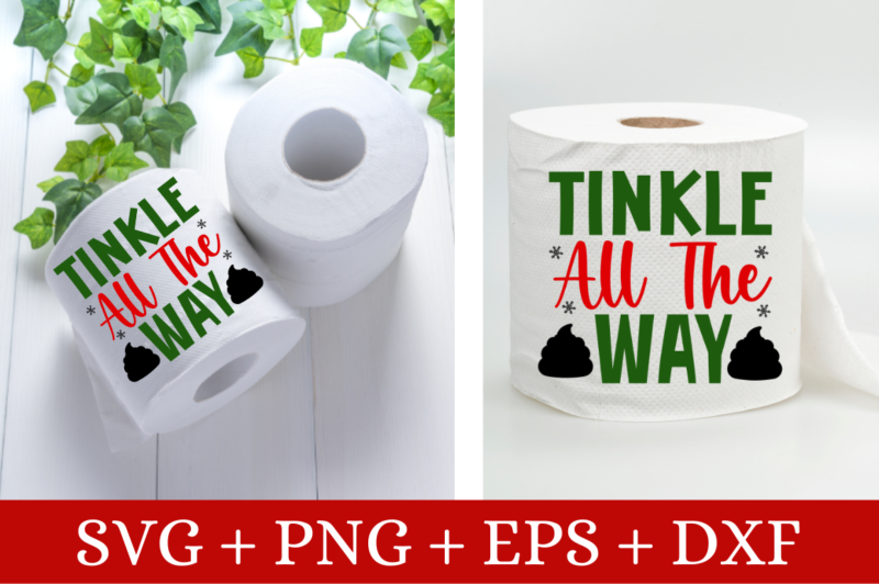 Funny Christmas Toilet Paper SVG Bundle, Christmas T-shirt Bundle