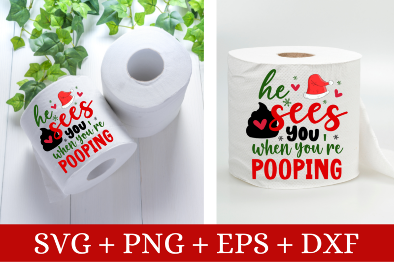 Funny Christmas Toilet Paper SVG Bundle, Christmas T-shirt Bundle