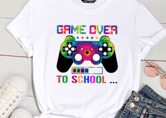 Game Over Back To School Shirt Funny Kids First Day School PC t shirt design template