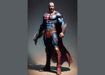 God Of War Super Man t shirt design graphic, God Of War Super Man best seller tshirt design, God Of War Super Man tshirt design, God Of War Super Man