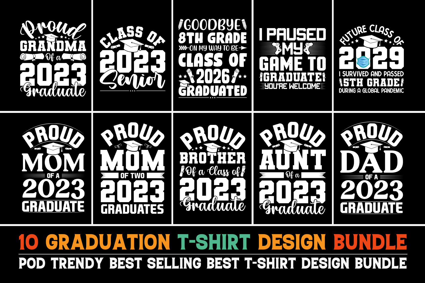 Graduation T-Shirt Design Bundle Buy t-shirt designs