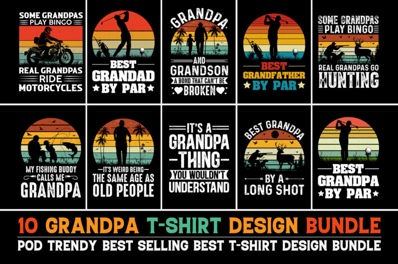 Grandpa T-Shirt Design Bundle