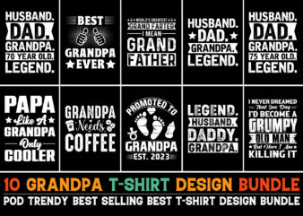 Grandpa T-Shirt Design Bundle