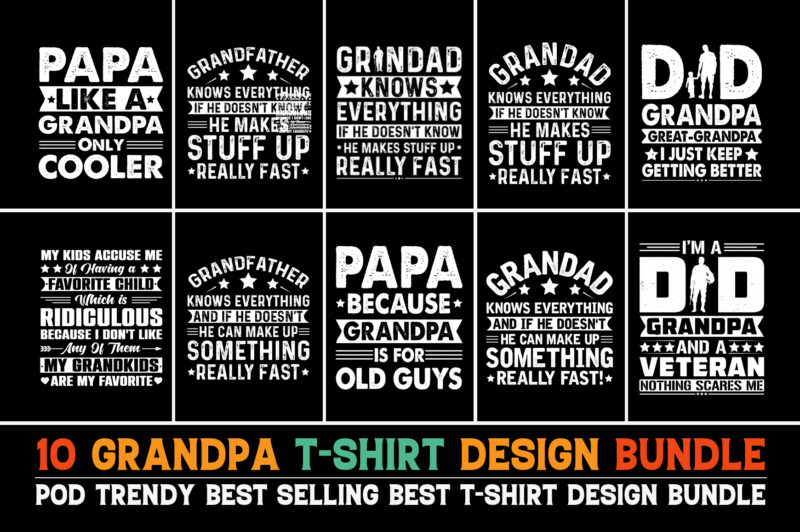 GrandadT-Shirt Design Bundle