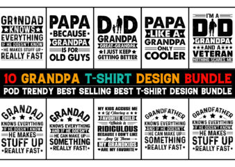 Grandpa T-Shirt Design Bundle