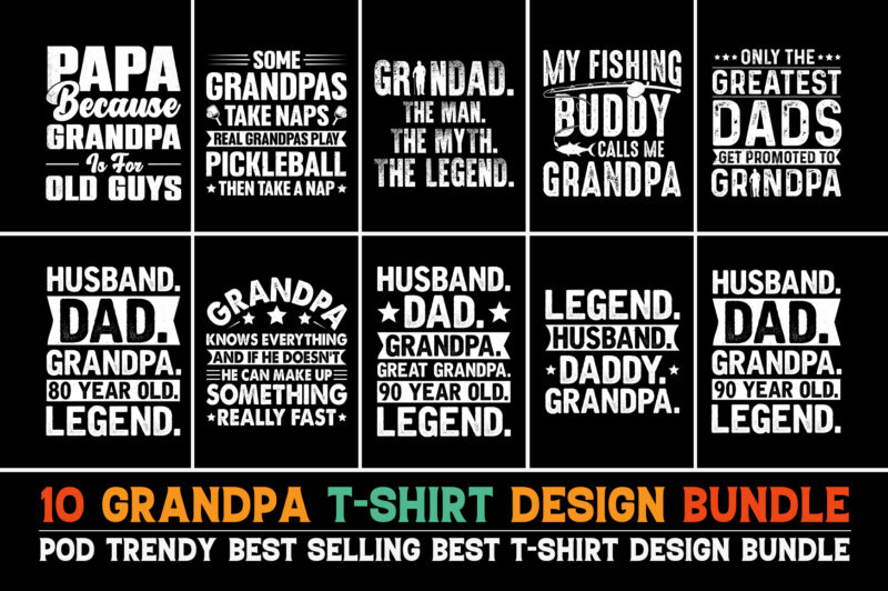 Grandpa T-Shirt Design Bundle