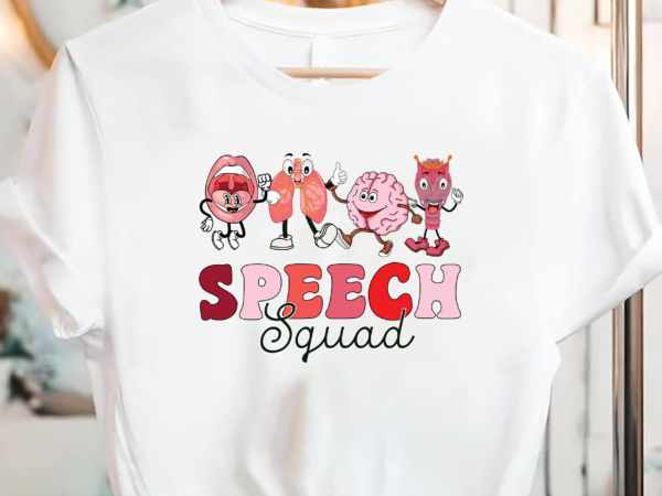 Groovy speech therapy speech language pathologist squad pc t shirt design template