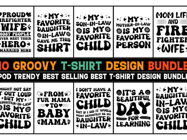 Groovy t-shirt design bundle