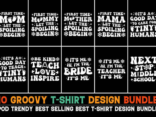 Groovy t-shirt design bundle