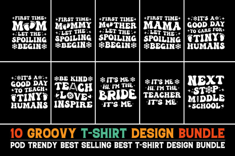 Groovy T-Shirt Design Bundle