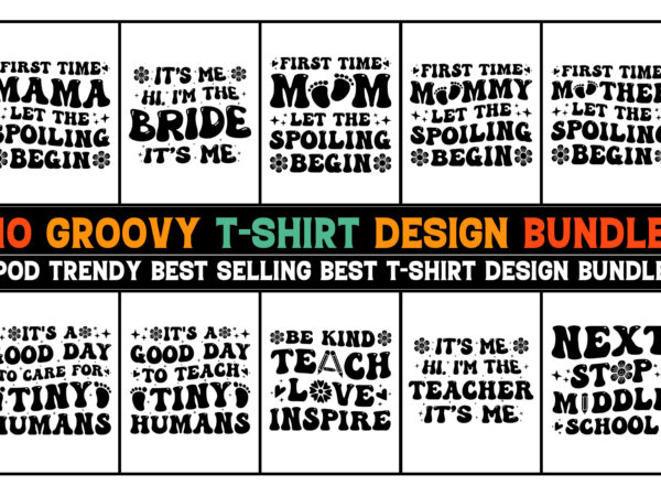 Groovy t-shirt design bundle