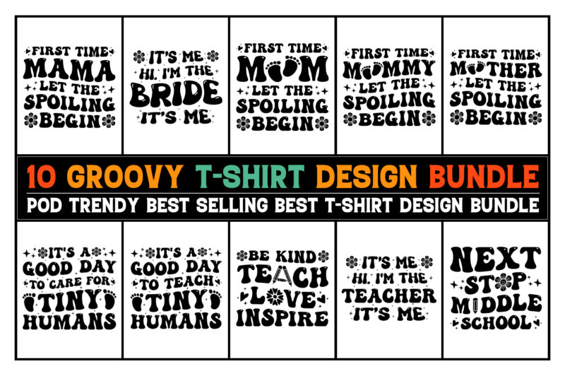 Groovy T-Shirt Design Bundle