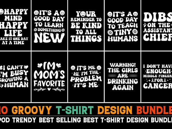 Groovy t-shirt design bundle