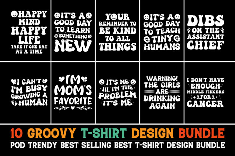 Groovy T-Shirt Design Bundle