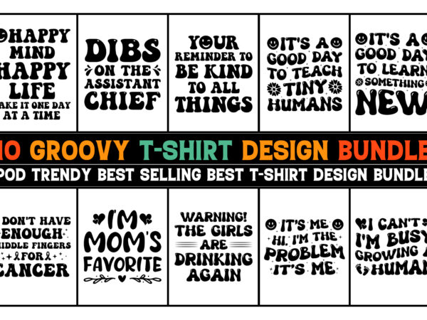 Groovy t-shirt design bundle