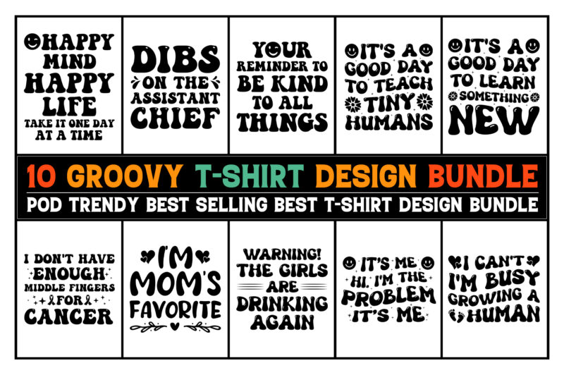 Groovy T-Shirt Design Bundle