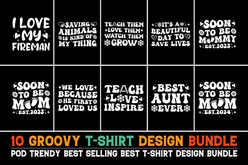 Groovy T-Shirt Design Bundle