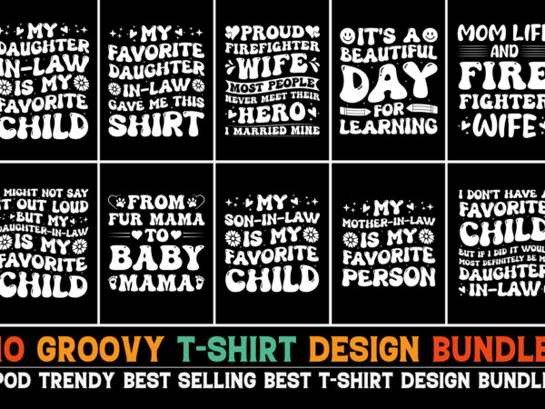 Groovy t-shirt design bundle