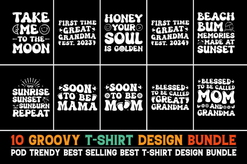 Groovy T-Shirt Design Bundle