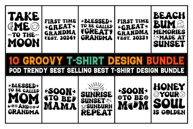 Groovy T-Shirt Design Bundle