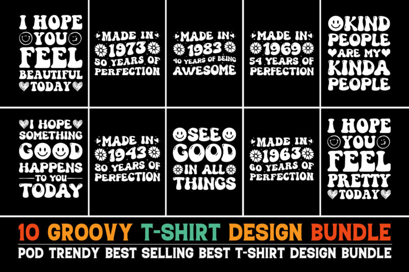 Groovy T-Shirt Design Bundle