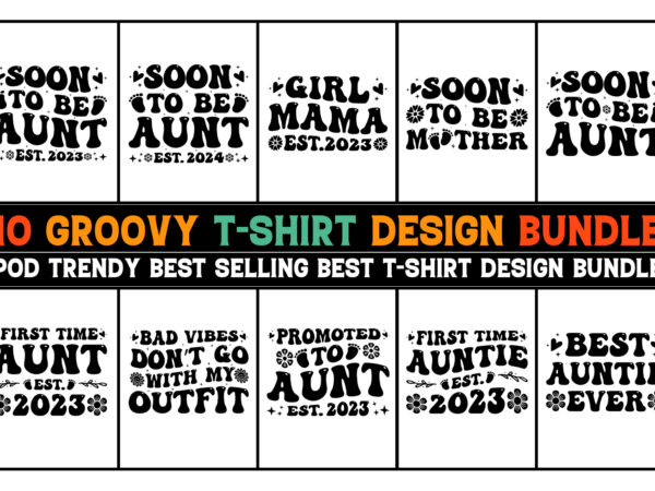 Groovy t-shirt design bundle