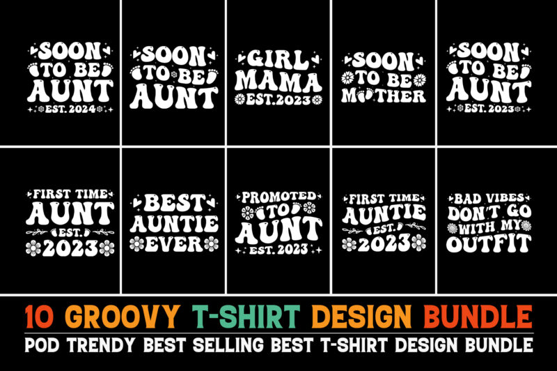 Groovy T-Shirt Design Bundle