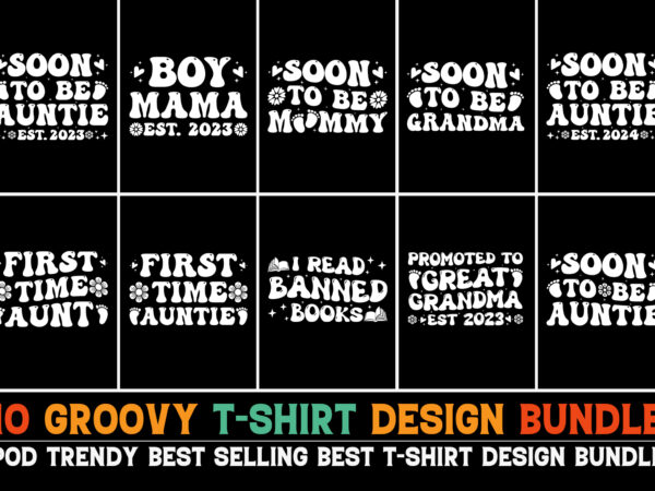 Groovy t-shirt design bundle