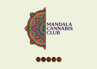 Half Mandala ornament Meets Cannabis graphic t shirt