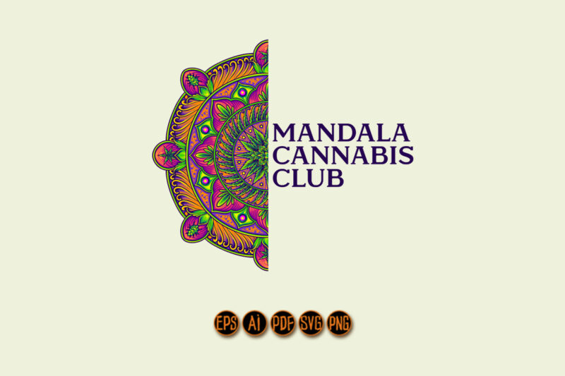 Half Mandala ornament Meets Cannabis