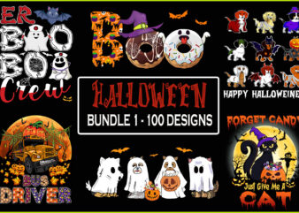 Halloween t-shirt design bundle 1- 100 designs