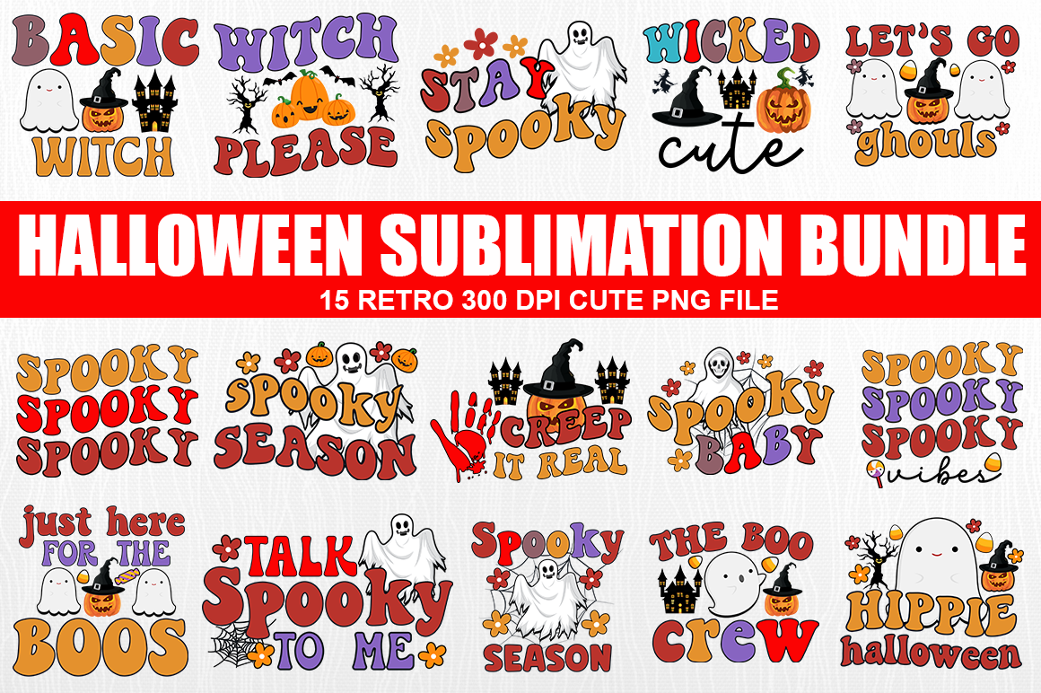 Halloween Sublimation Png Bundle,Halloween Sublimation T-Shirt Design
