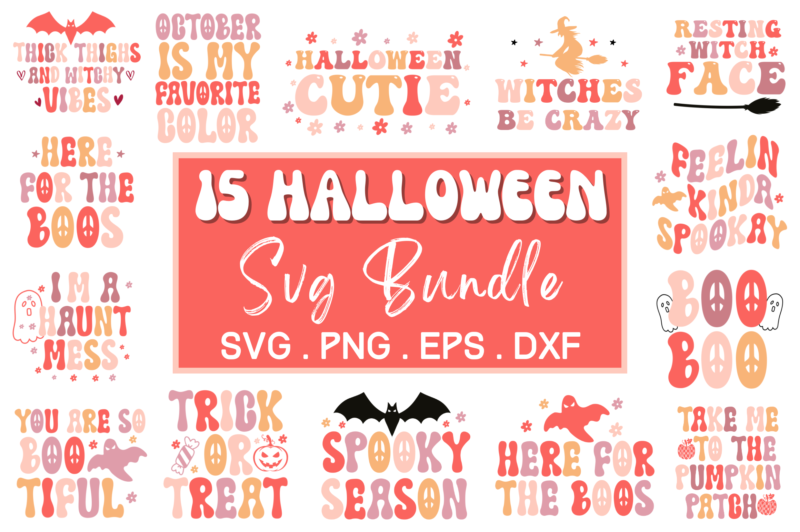 Retro Halloween Svg bundle, Halloween T-shirt Bundle,fall tshit designs,halloween t-shirt designs