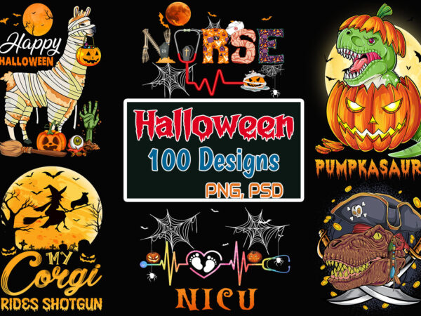 Buy halloween t-shirt design bundle 3- 100 designs