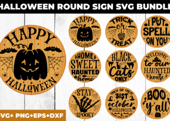 Halloween round sign svg bundle,Halloween T-shirt svg bundle